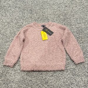 Girls Soft Pink Crew Neck Sweater